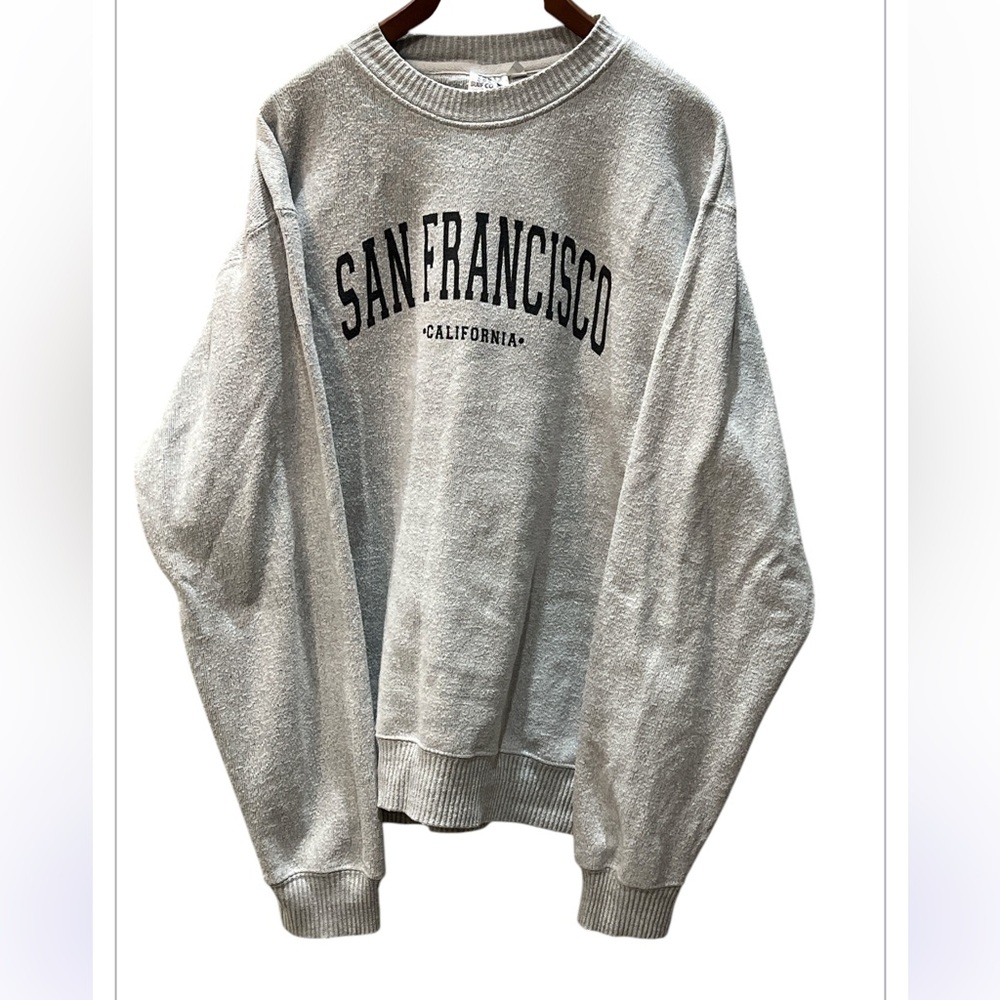 Vintage San Francisco Crewneck Sweatshirt Light Grey with black writing size 2XL